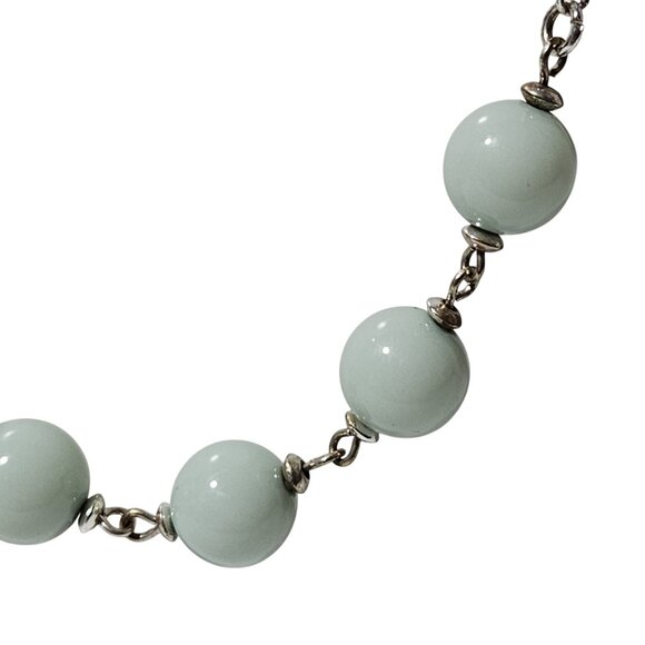 Elegant Multi Stone Beaded Necklace Aqua Accents Retro 50s 60s Fashion Jewelry - Picture 2 of 9